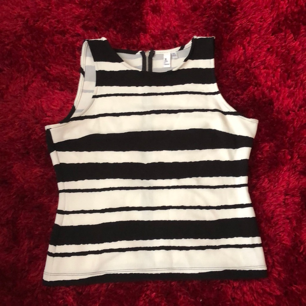 Black and white blouse